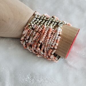 💗Women’s Multicolor Beaded Bracelet – Connected Multi-Band Style – Preowned